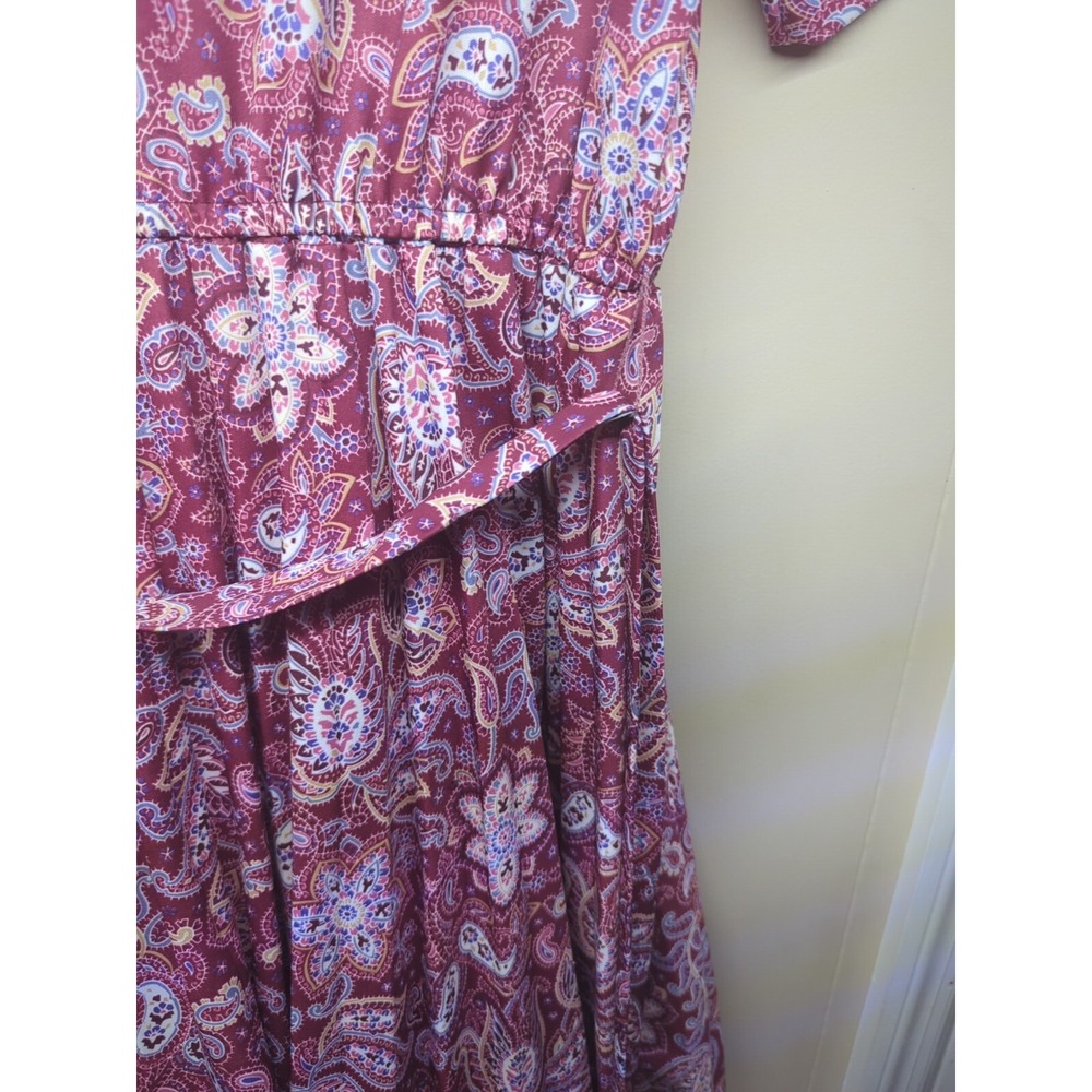 Women's Homemade Paisley Floral Pattern Dress Size Medium (41" Long, 26"+ Waist) - Picture 5 of 7